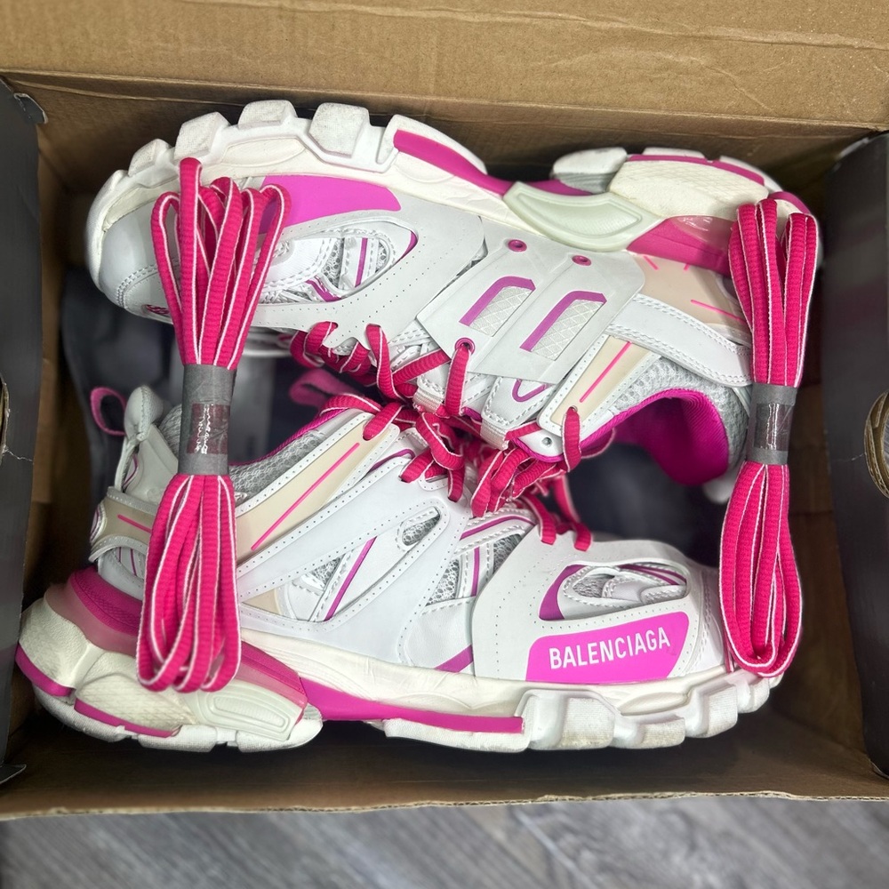 Balenciaga White Fluo Pink Track
